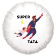 prezent na dzien ojca 23 czerwca balon foliowy super tata dekoracja upominek bialy 18