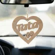 prezent na dzien ojca 23 czerwca zawieszka drewniana serce tata i kwiat dekoracja upominek