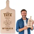 prezent na dzien ojca urodziny deska do krojenia tata w kuchni wymiata imie