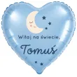 prezent na narodziny dziecka blekitny balon foliowy serce witaj na swiecie imie chlopca 18