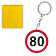 prezent na osiemdziesiate urodziny breloczek do kluczy z liczba 80 kolekcja traffic znak drogowy