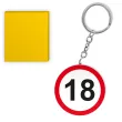 prezent na osiemnaste urodziny breloczek do kluczy z liczba 18 kolekcja traffic znak drogowy