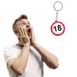 prezent na osiemnaste urodziny breloczek do kluczy z liczba 18 kolekcja traffic znak drogowy