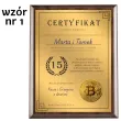 prezent na rocznice slubu jubileusz zloty certyfikat w drewnie pamiatka personalizacja imiona