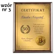 prezent na rocznice slubu jubileusz zloty certyfikat w drewnie pamiatka personalizacja imiona