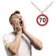 prezent na siedemdziesiate urodziny naszyjnik 70 znak drogowy traffic birthday