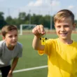 prezent na urodziny dla kibica pilkarza brelok do kluczy pilka nozna personalizacja 4x3 5 cm