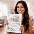 prezent na urodziny personalizowany certyfikat w ramce dowolne imie ostatnie 800 eukaliptus