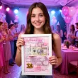 prezent na urodziny personalizowany certyfikat w ramce dowolne imie ostatnie 800 rozowy