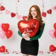 prezent na walentynki balon foliowy czerwone serce kocham cie z imieniem personalizacja 18