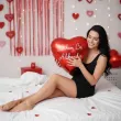 prezent na walentynki balon foliowy czerwone serce kocham cie z imieniem personalizacja 18