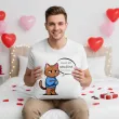 prezent na walentynki poszewka na poduszke kotek mialas byc obledna dla niej zabawny 40 cm