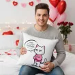 prezent na walentynki poszewki na poduszke zakochane kotki zestaw matching rocznica 40 cm x2