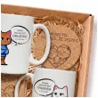 prezent na walentynki rocznice kubki zestaw upominkowy zakochane kotki personalizacja imiona
