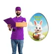 prezent na wielkanoc dekoracja magnes na lodowke bialy kroliczek i pisanki 12 5 cm