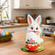 prezent na wielkanoc podstawka na jajko kinder niespodzianka bialy kroliczek figurka