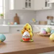 prezent na wielkanoc podstawka na jajko kinder niespodzianka kurczak i pisanki figurka