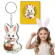prezent na wielkanoc zajaca brelok do kluczy bialy kroliczek i pisanki