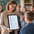 prezent personalizowany dla nauczyciela na zakonczenie roku swiadectwo szkolne dyplom w ramce a4