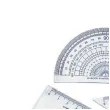 przybory geometryczne classic 4 elementy z linijka 15 cm transparent z granatem titanum