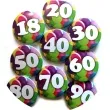 przypinka 40 urodziny okragla kolor mix 56 mm
