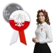 przypinka na marsz niepodleglosci swieto konstytucji 3 maja flaga polski z godlem bialo czerwona