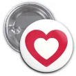 przypinka serce ko okragla bialo czerwona 56 mm