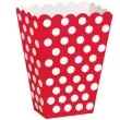 pudelka na popcorn kropki czerwone unique 8 szt