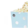 pudelka na popcorn srebrne groszki blekitny godan 4 szt