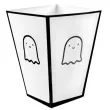 pudelka na popcorn wesoly duszek halloween czarno bialy congee 6 szt