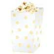 pudelka na popcorn zlote groszki biale godan 4 szt