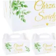 pudelko na ciasto chrzest swiety listki bialy dekolo 10 szt
