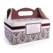 pudelko na ciasto wesele damask brazowe 10 szt