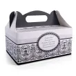 pudelko na ciasto wesele ornament czarno biale 10 szt