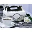 pudelko na ciasto wesele ornament czarno biale 10 szt