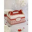 pudelko na ciasto wesele ornament czerwono biale 10 szt