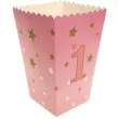 pudelko na popcorn urodziny rozowa cyfra 1 jix 6 szt