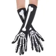 rekawiczki szkielet dlugie czarno biale partypal 36 cm
