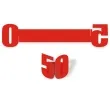 ringi papierowe do serwetek 50 urodziny czerwone 6 szt