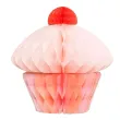 rozeta bibulowa honeycomb muffinka dekoracja wiszaca na urodziny rozowy 20 cm