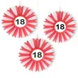rozeta wiszaca 18 urodziny traffic birthday folat 3 szt