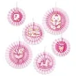 rozeta wiszaca baby shower girl rozowa partypal 6 szt