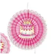 rozeta wiszaca happy birthday rozowa partypal 6 szt