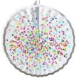 rozeta wiszaca kolorowe konfetti biala 45 cm