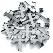 scrapki akrylowe krzyze gotyckie srebrne lustrzane 30 mm 10 szt