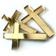 scrapki akrylowe krzyze xl zlote lustrzane 45 mm 3 szt