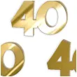 scrapki akrylowe liczba 40 mini zlote lustrzane 35x25 mm 3 szt
