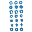scrapki ps003 pvc kwiatki niebieskie 21 szt