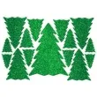 scrapki pvc swiateczne choinki zielony brokat 15 szt
