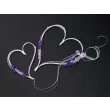 serca rattanowe z fioletowymi bukiecikami 2 szt